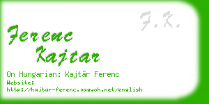 ferenc kajtar business card